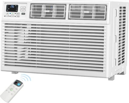 10,000 BTU Window Air Conditioner, Window AC Unit Cools up to 450 Sq.Ft., 6-in-1 Modes with Remote Control