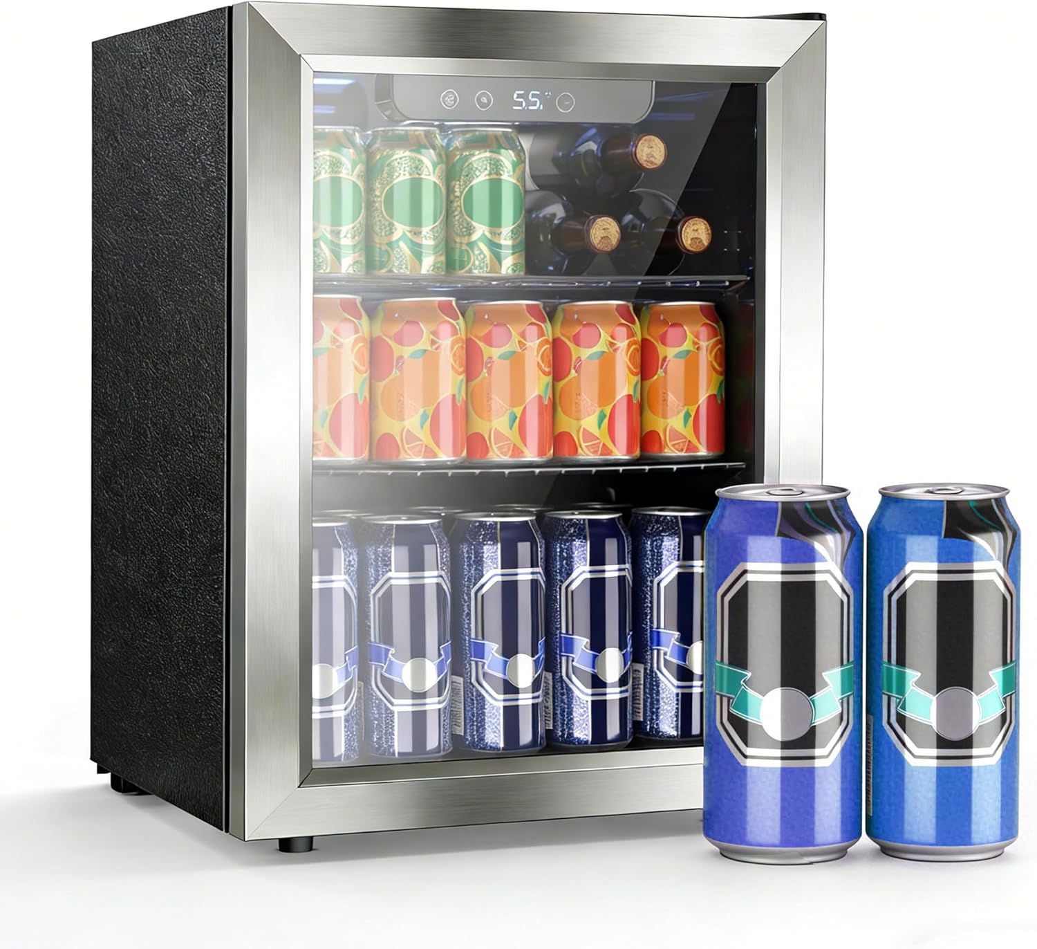 17-cu-ft-mini-beverage-refrigerator-16-bottles-compact-drink-cooler-with-glass-door-touch-controls-4312410 1.7 Cu. Ft Mini Beverage Refrigerator, 16 Bottles Compact Drink Cooler with Glass Door & Touch Controls