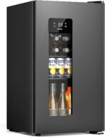 3.2 Cu.Ft Mini Fridge Auto Defrost Beverage Refrigerator, 130 Can with Glass Door &Adjustable Shelves