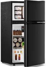 3.2 Cu.Ft,Mini Refrigerator with Freezer,Double Door Mini Fridge