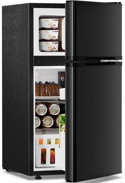 3.2 Cu.Ft,Mini Refrigerator with Freezer,Double Door Mini Fridge