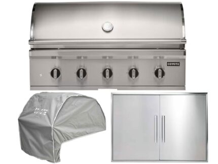 coyote 3-piece cl-series 42-inch 5-burner gas grill outdoor kitchen package