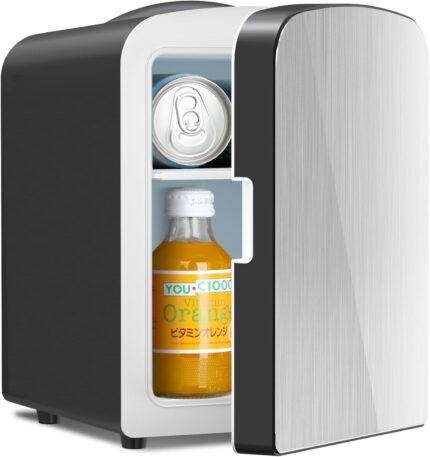 Compact Refrigerator, Portable Mini Fridge, Skin Care 4L Capacity/6 Cans