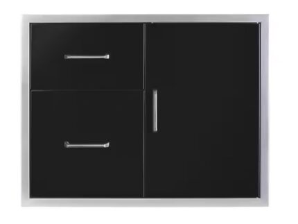 Wildfire 30 X 24 Black 304 Stainless Steel Access Door & Double Drawer Combo