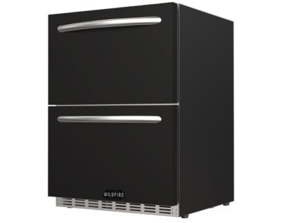 Wildfire 24-Inch 5.3 Cu. Ft. Dual Drawer Outdoor Refrigerator with Black Stainless Steel Sleeve